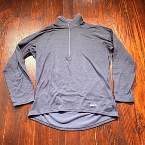 Vintage Patagonia Shirt Mens L Gray Regulator Thermal Grid USA Made Base Layer